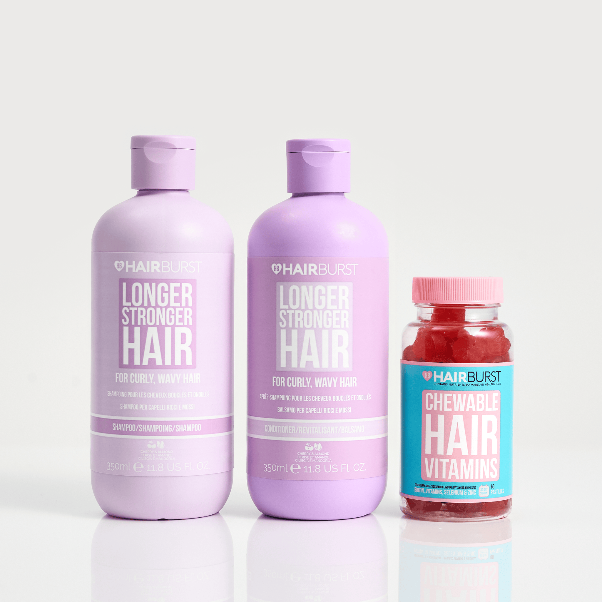 Hairburst Bundles Conditioner for Curly Hair / Shampoo for Curly Hair The Chewable Hair Growth Starter Kit