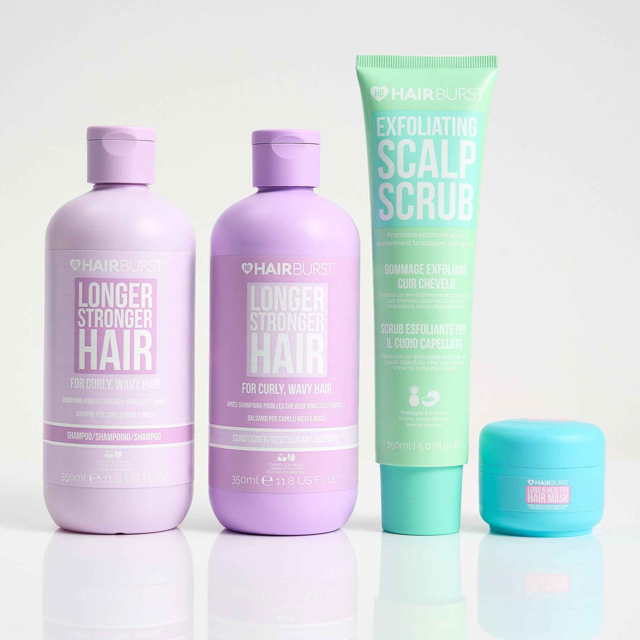 Hairburst Conditioner for Curly Hair / Shampoo for Curly Hair Scalp Exfoliation Bundle