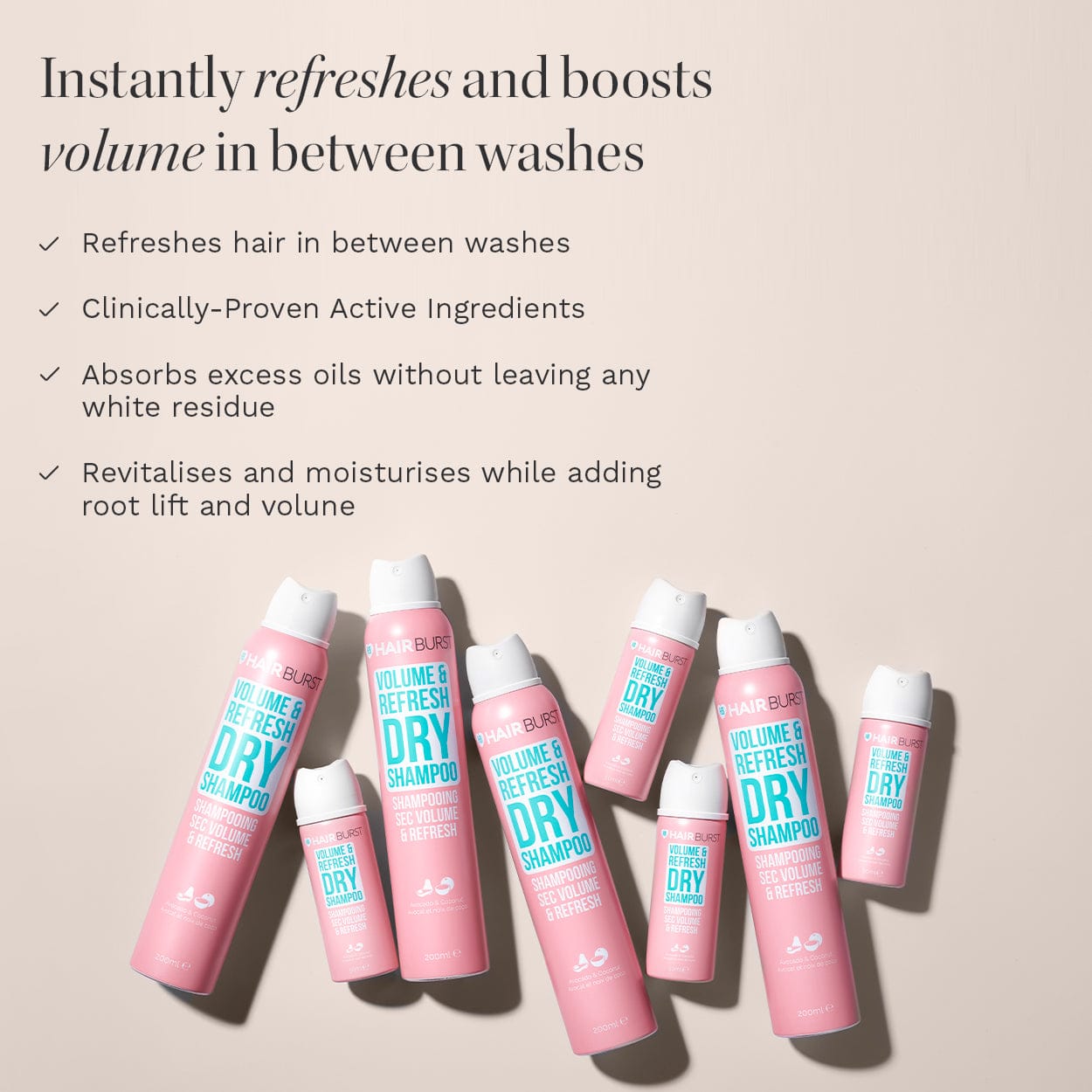 Hairburst Treatments 1x Dry Shampoo Volume & Refresh Dry Shampoo
