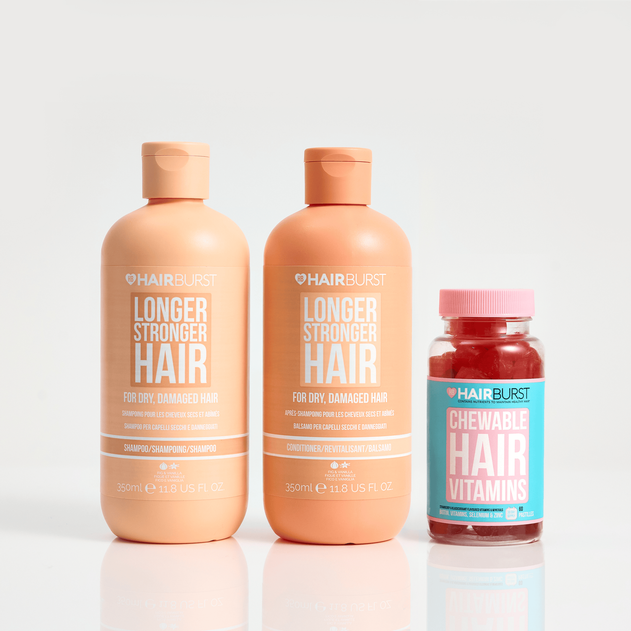 Hairburst Bundles Conditioner for Dry & Damaged Hair / Shampoo for Dry & Damaged Hair The Chewable Hair Growth Starter Kit