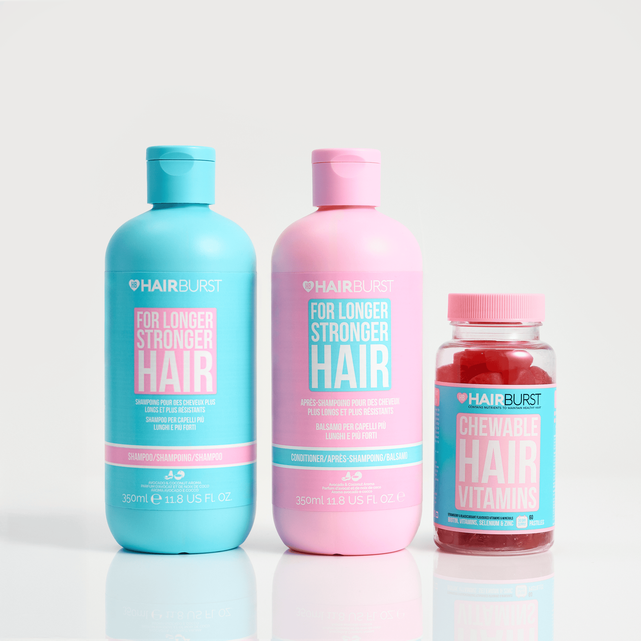 Hairburst Bundles Conditioner for Longer Stronger Hair / Shampoo for Longer Stronger Hair The Chewable Hair Growth Starter Kit