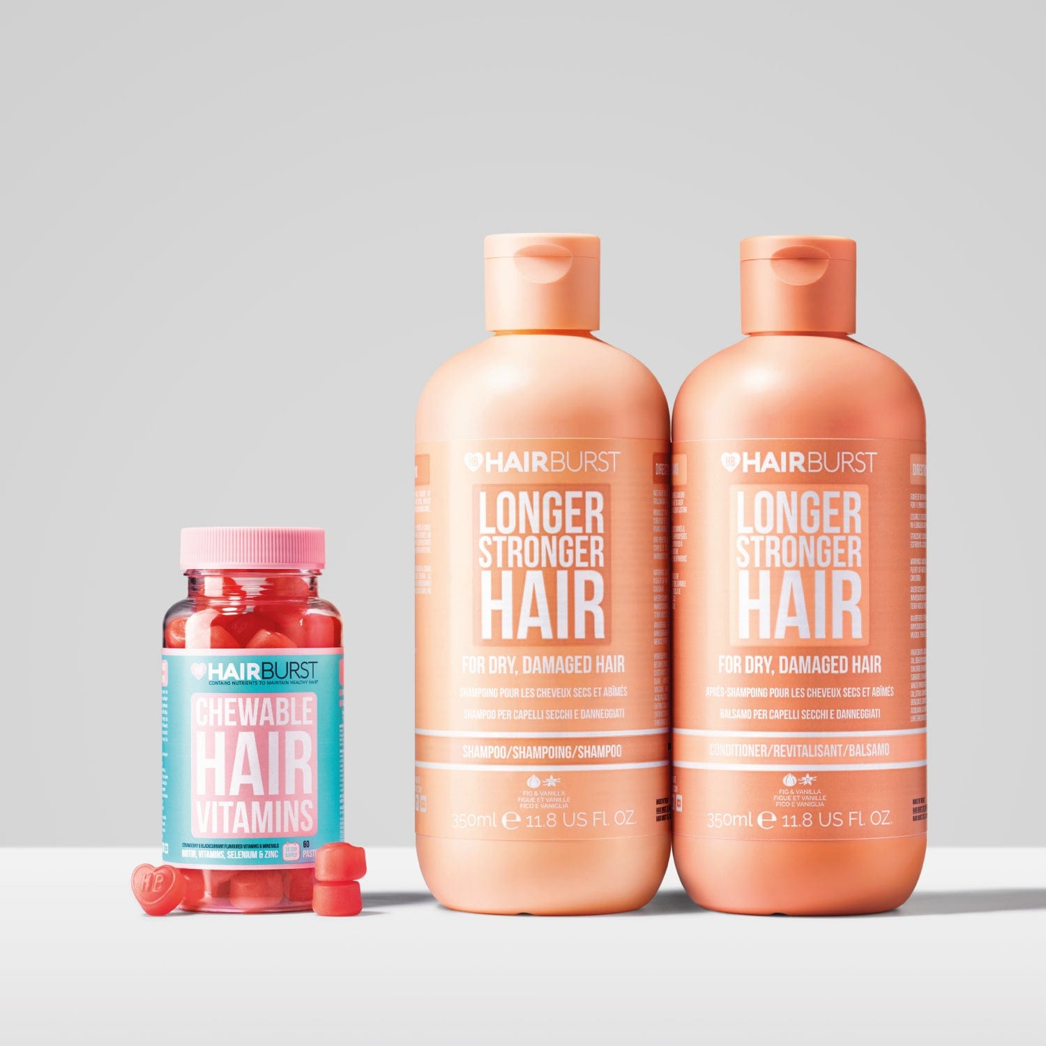 Hairburst Bundles Conditioner for Dry & Damaged Hair / Shampoo for Dry & Damaged Hair The Chewable Hair Growth Starter Kit