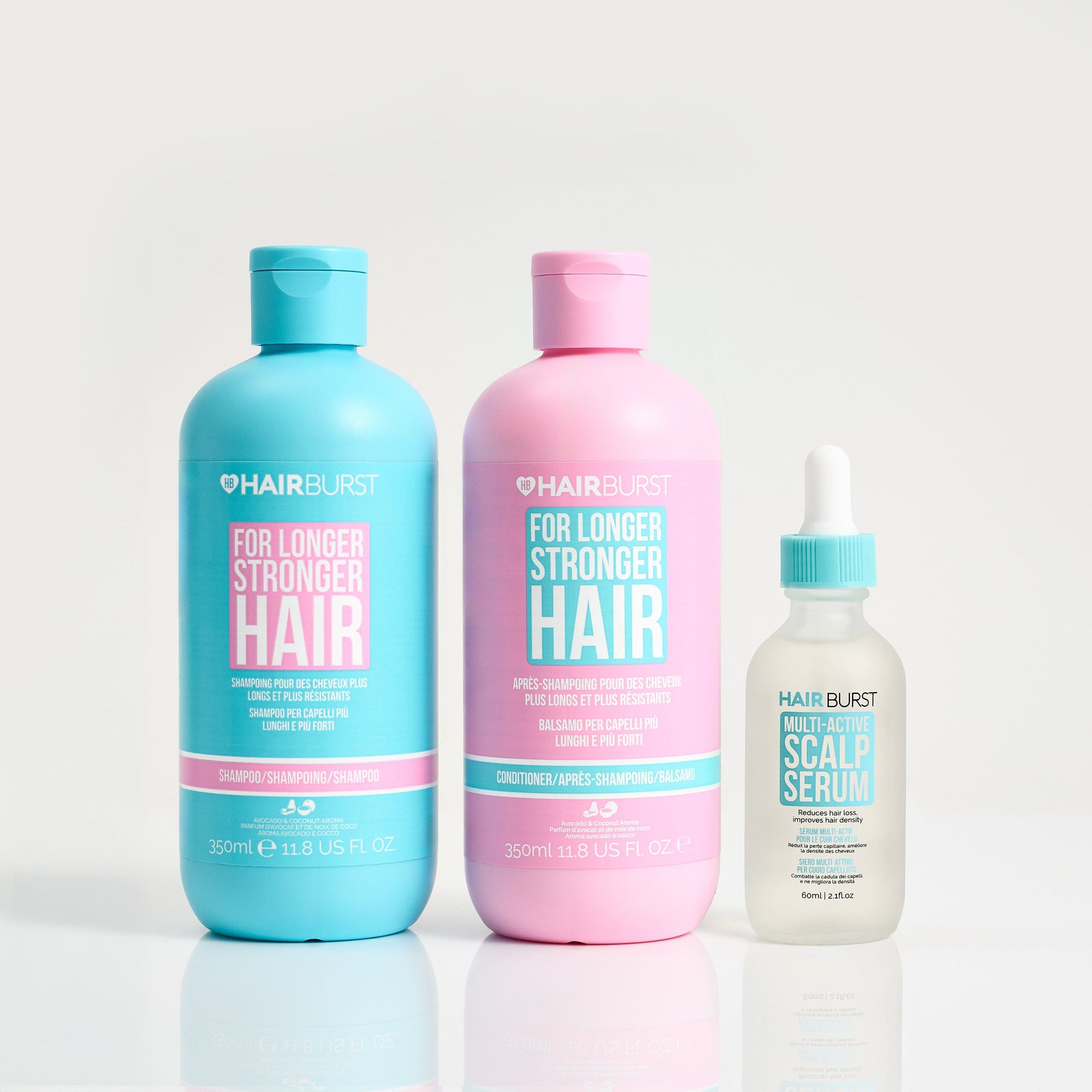 Hairburst Set Balsamo per Capelli più Lunghi e più Forti / Shampoo for Longer Stronger Hair / Trio pronto per la crescita