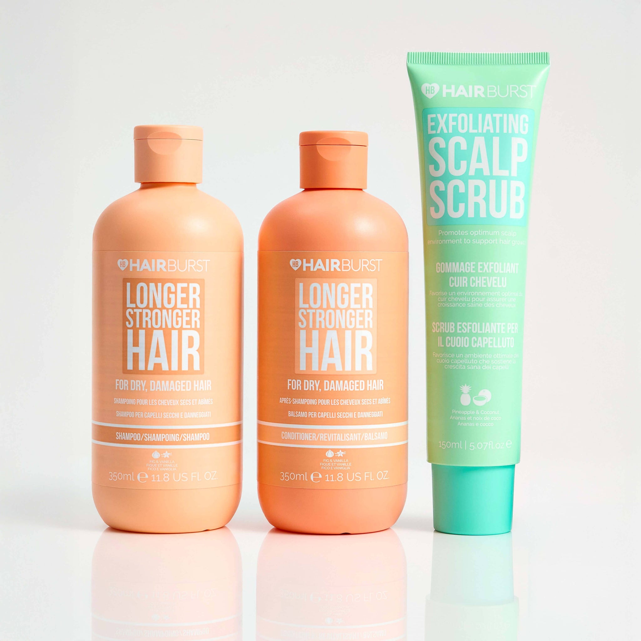 Hairburst Scalp Exfoliation Bundle Balsamo per Capelli Secchi e Danneggiati - Per Capelli più Lunghi e più Forti / Shampoo for Dry & Damaged Hair