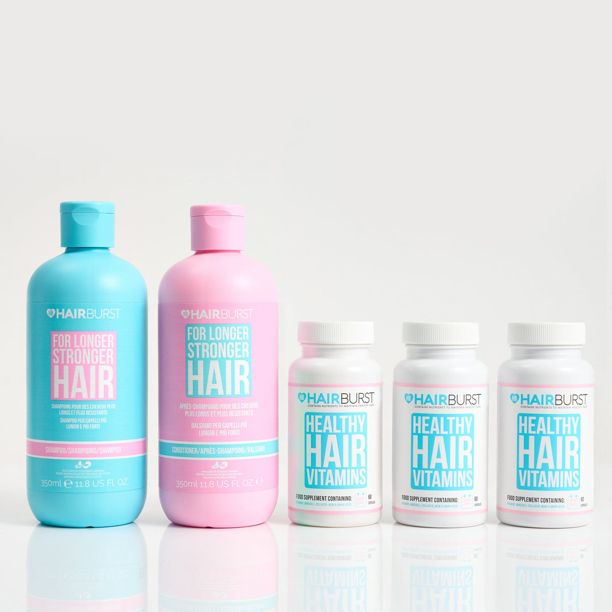 Hairburst Sady Kondicionér pro delší a silnější vlasy / Šampon pro delší a silnější vlasy The Original Hair Growth Bundle