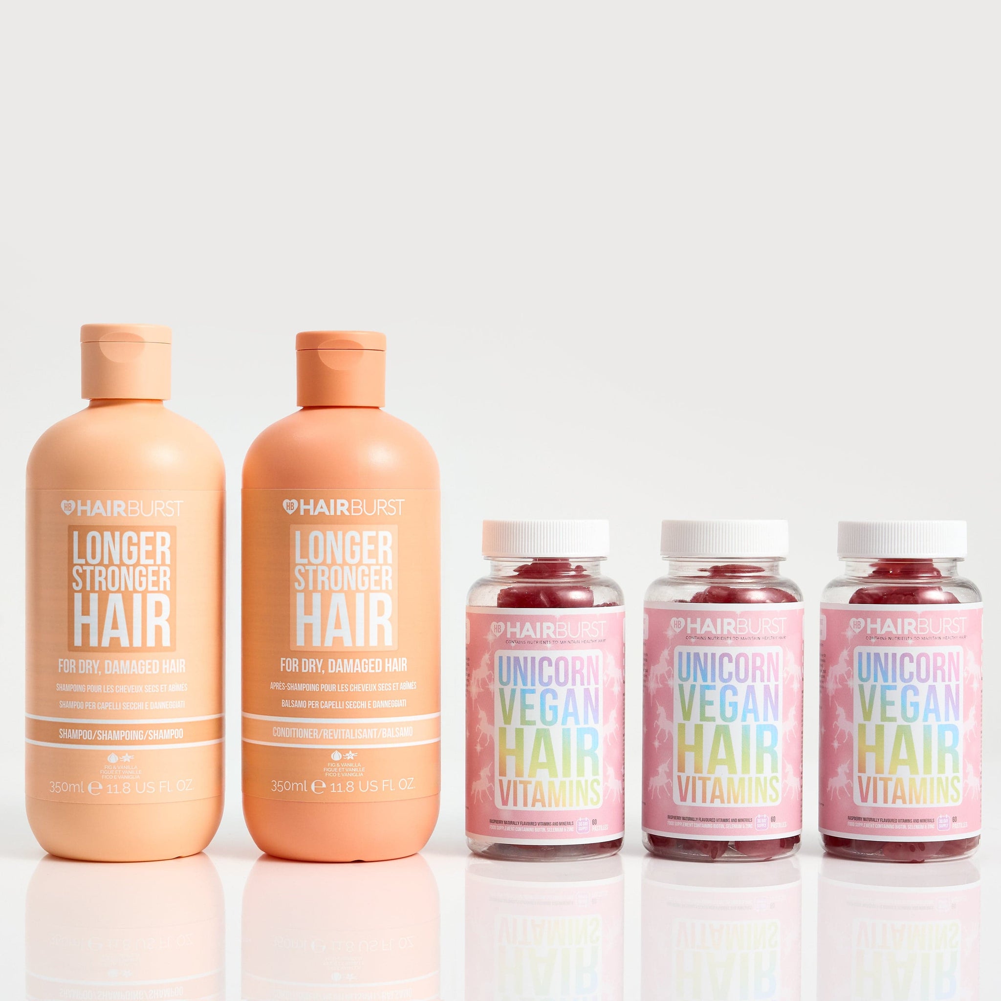 Hairburst Bundles Conditioner for Dry & Damaged Hair / Shampoo for Dry & Damaged Hair The Vegan Hair Growth Bundle